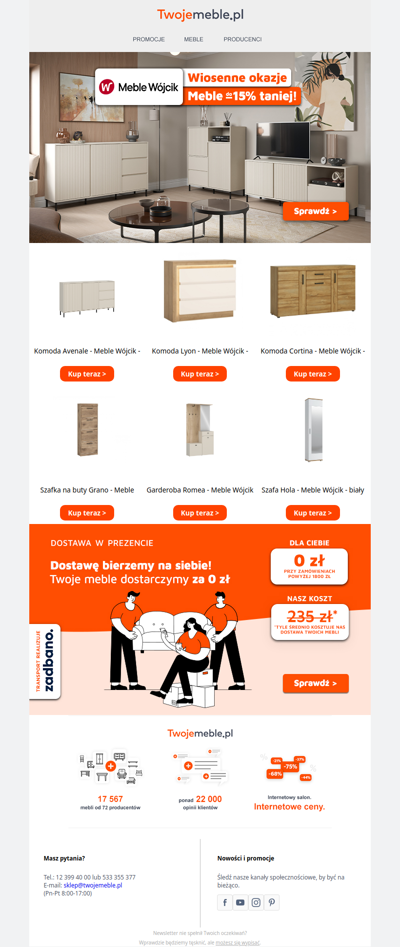 Meble Wójcik do -15% taniej czyli... Czy złapiesz wiosenną okazję? 🌸