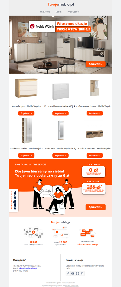 ⏰ Nie czekaj, bo... Meble Wójcik w takich cenach tylko do końca dnia!