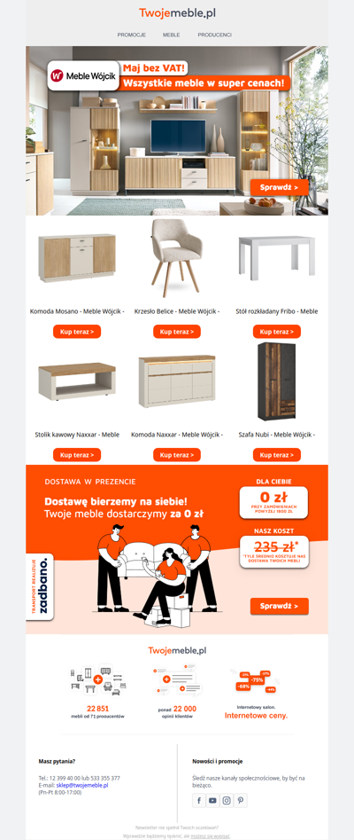Meble Wójcik taniej o VAT 📣 To Wasza ulubiona promocja!