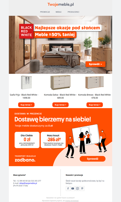 Meble Black Red White do -50% taniej czyli najlepsze okazje pod ☀️!