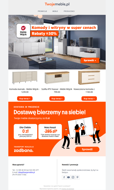 ⏰ Tylko do końca dnia! Meble Wójcik aż do -30% taniej