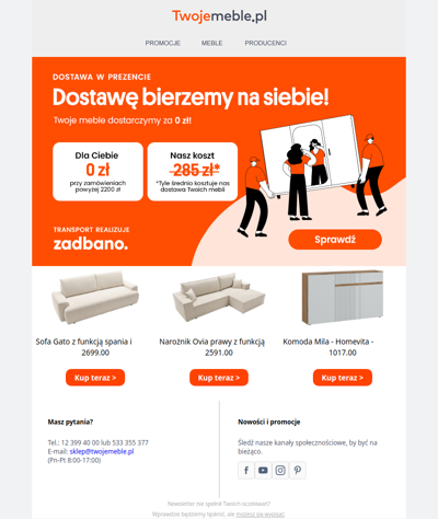Tylko do końca piątku 📣 Dostawa w prezencie od 2200 zł
