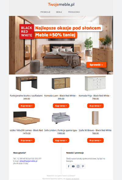 Do końca niedzieli i nie dłużej, o nie! ⏰  Meble BRW do -50% taniej