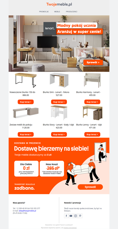 Modny pokój ucznia? U nas aranżuj w super cenie ✅