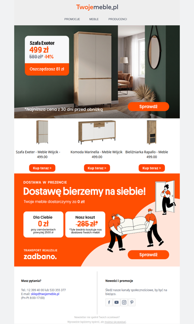 Dwudrzwiowa szafa w tej cenie⁉️ Wietrzymy magazyny!