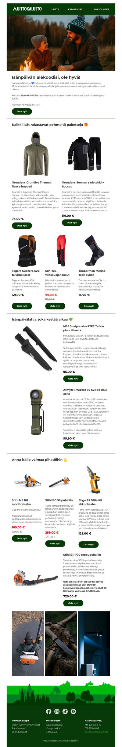 Isänpäivän alekoodisi, ole hyvä!