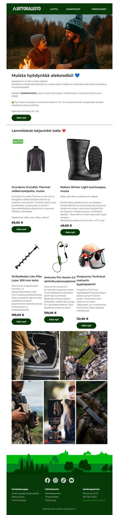 Muista hyödyntää alekoodisi! 💙