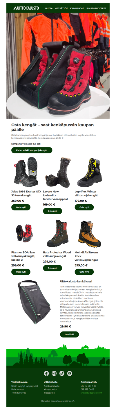 Osta kengät – saat kenkäpussin kaupan päälle