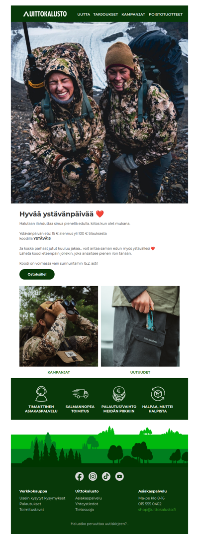 15 € alennus sinulle 💕 (ja myös kaverille)