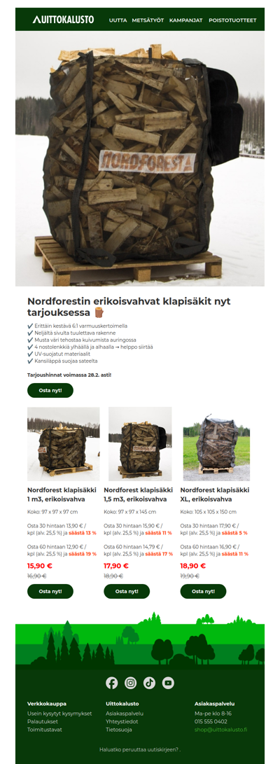 Erikoisvahvat klapisäkit nyt tarjouksessa 🪵