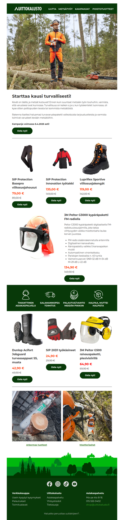 Valikoituja turvavarusteita tarjoushinnoin!