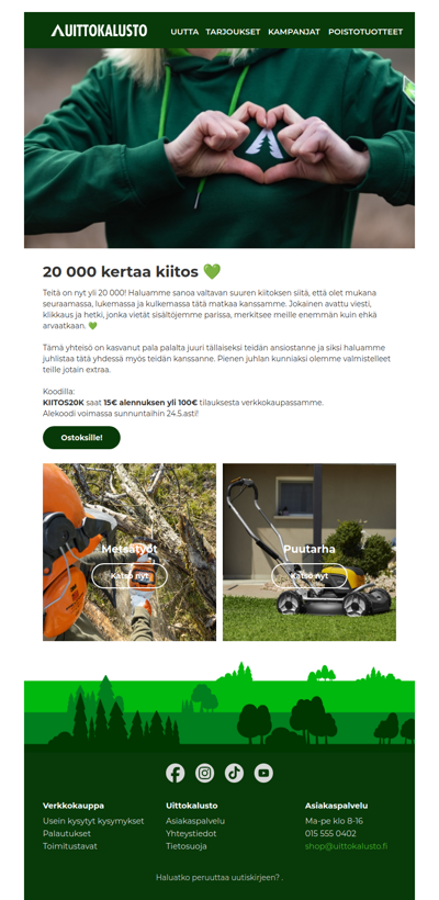 20 000 kertaa kiitos 💚