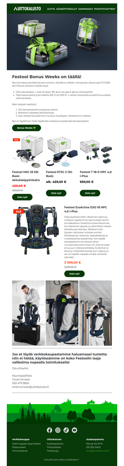 Festool Bonus Weeks on täällä!