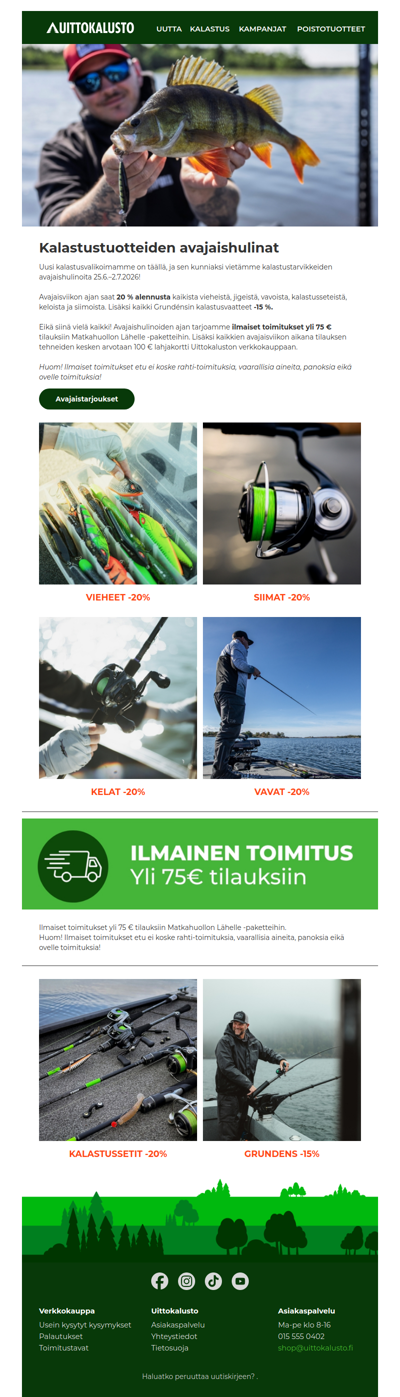 Ilmaiset toimitukset ja avajaishulinat