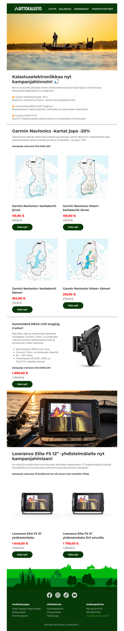 Kalastuselektroniikkaa nyt kampanjahinnoin! 🎣