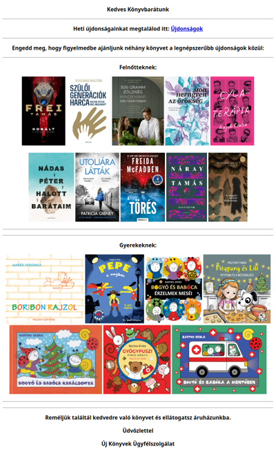 A legnépszerűbb újdonságok az Új Könyveknél :)