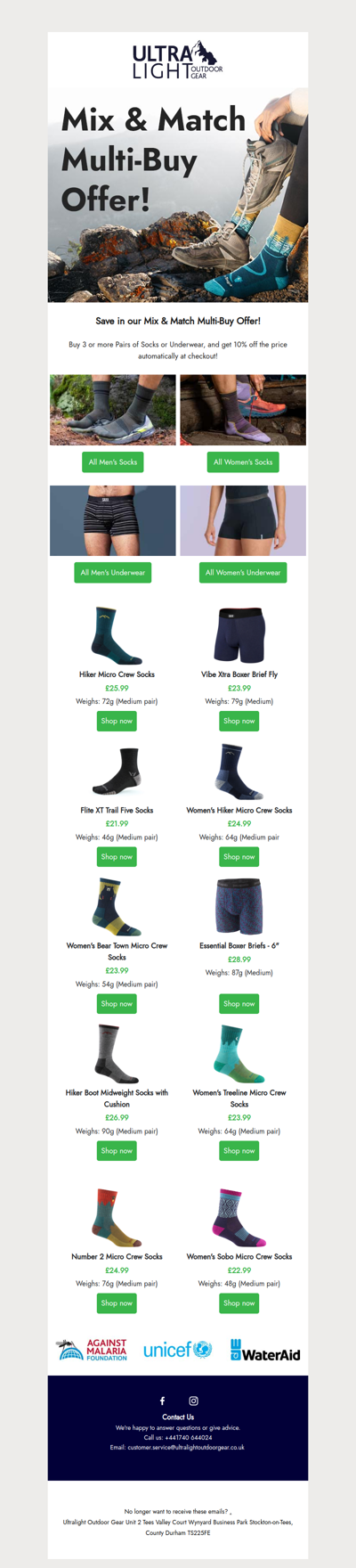 🧦Save in our Mix & Match Multi-Buy Offer📣10% off Socks & Undies!