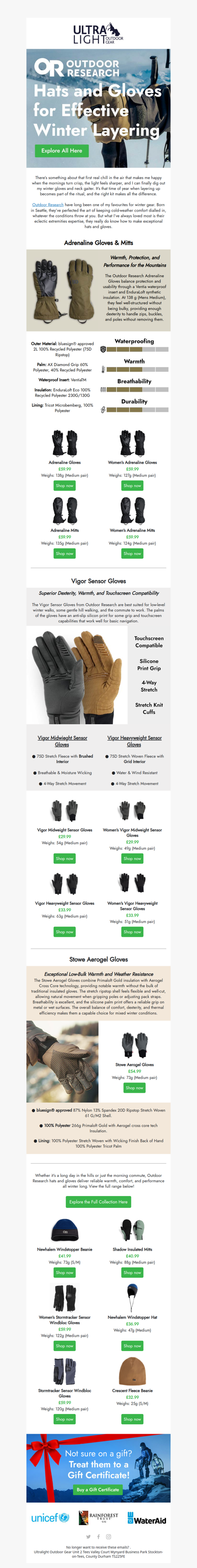 Outdoor Research: Lightweight Technical Gloves & Winter Hats