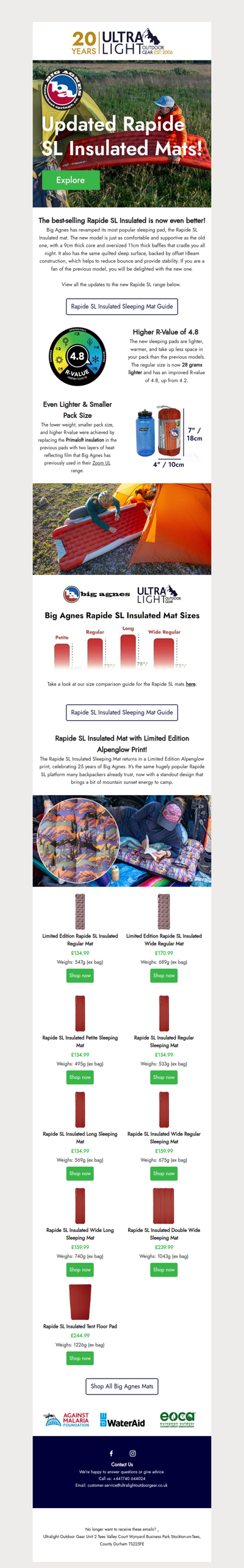 📢Updated Rapide SL Insulated Sleeping Mats! 🥰