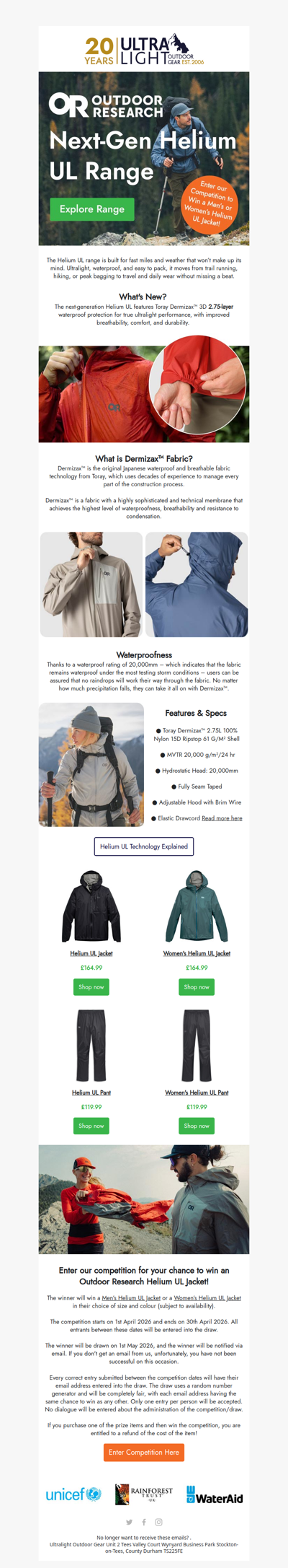 🏆Win a Next-Gen Helium UL Jacket! 24g Lighter & Improved Waterproofing! ⛈️