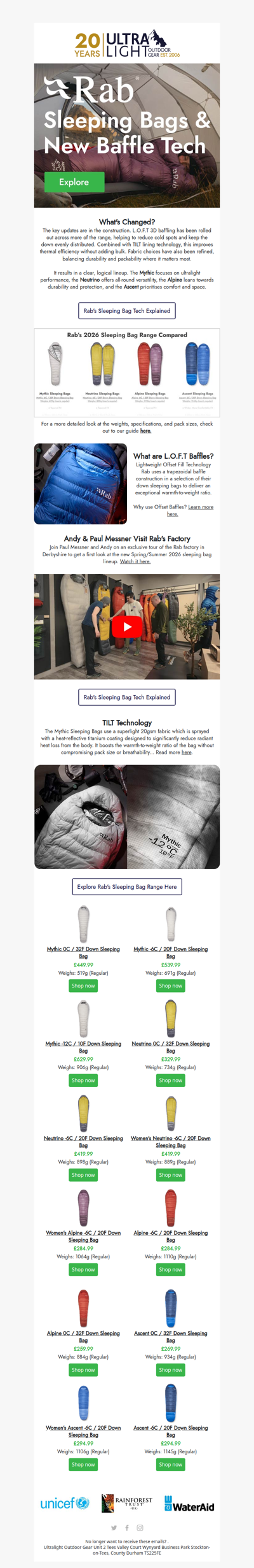 Rab's 2026 Sleeping Bags & New L.O.F.T Baffle Tech.😯