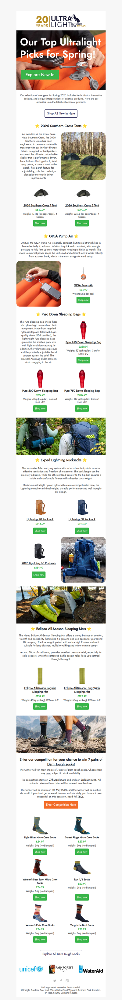 Spring's Here!🌱 New Ultralight Gear Just Landed 🌟Our Top Picks