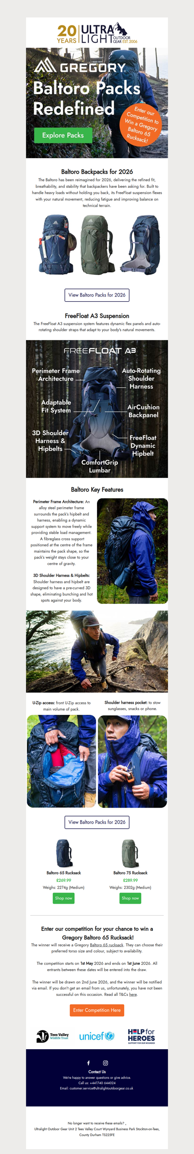 🏆Win a Gregory Baltoro 65 Pack! Reimagined For 2026.