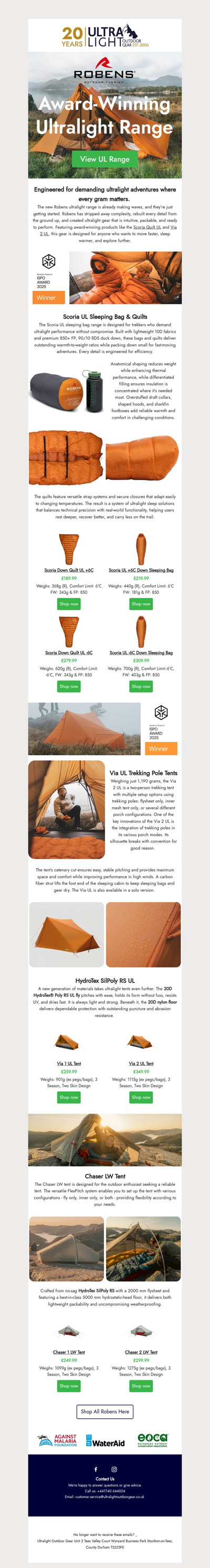 New Robens Ultralight Range🥇Award-Winning Tents, Bags & Quilts!🏕️