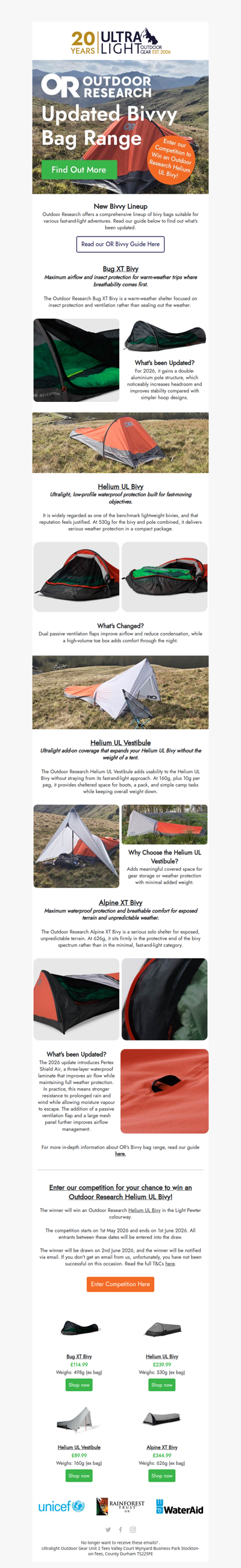 🏆Win an Outdoor Research Helium UL Bivy! New Range Explained🌟