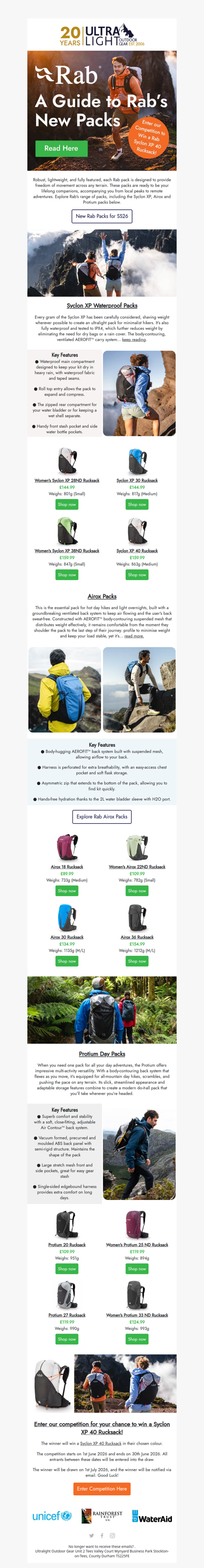 🏆Win a Rab Syclon XP 40 Rucksack! New Rab Packs for 2026.