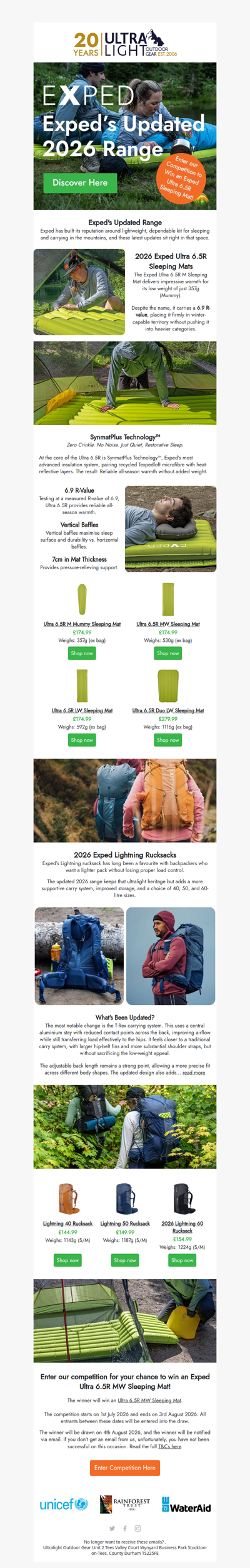 🏆Win an Exped Ultra 6.5 Mat! Plus Updated Lightning Packs!⚡