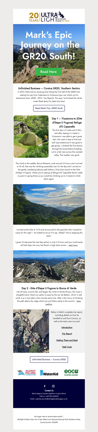 Mark's Epic Journey on the GR20 South: Read It Here!