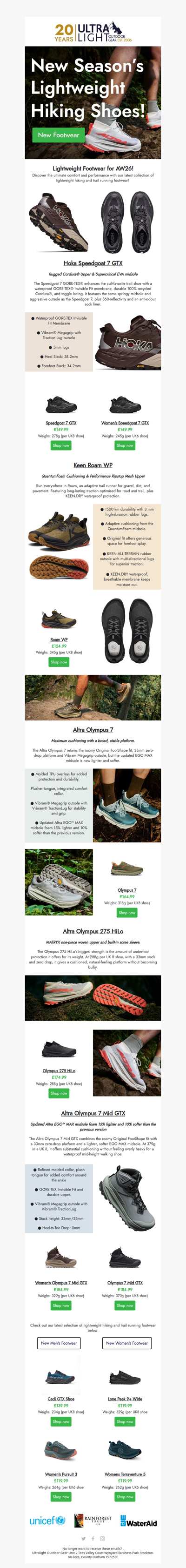 New Season's Lightweight Hiking Shoe Range 👟🥾