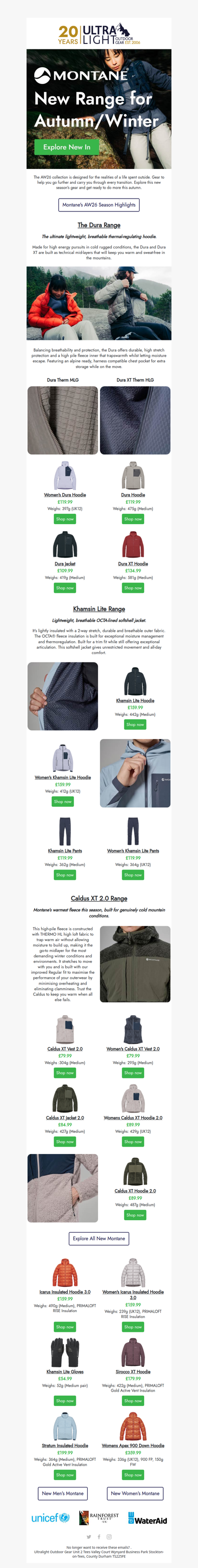 Montane AW26 Range: Lightweight Technical Layers