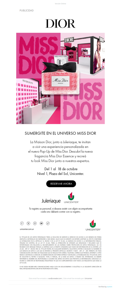 Reservá tu cita Miss Dior 💖