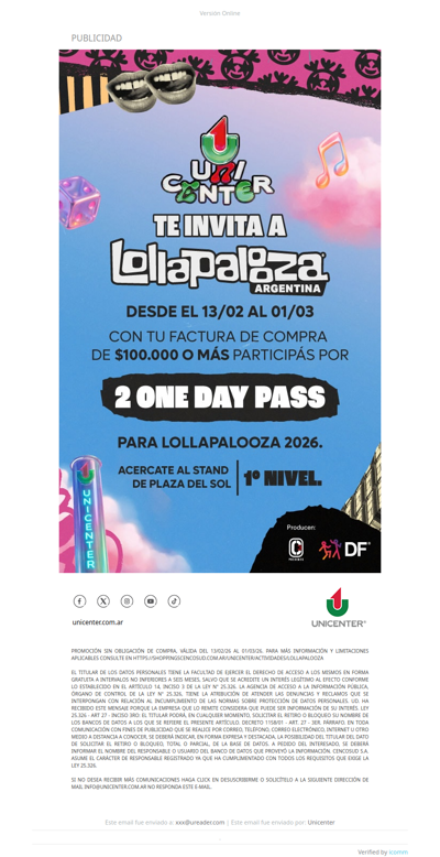 🎶¡Unicenter te lleva al Lollapalooza! 🎶