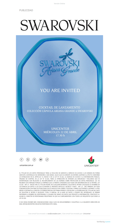✨ Estás invitado a Swarovski 💌