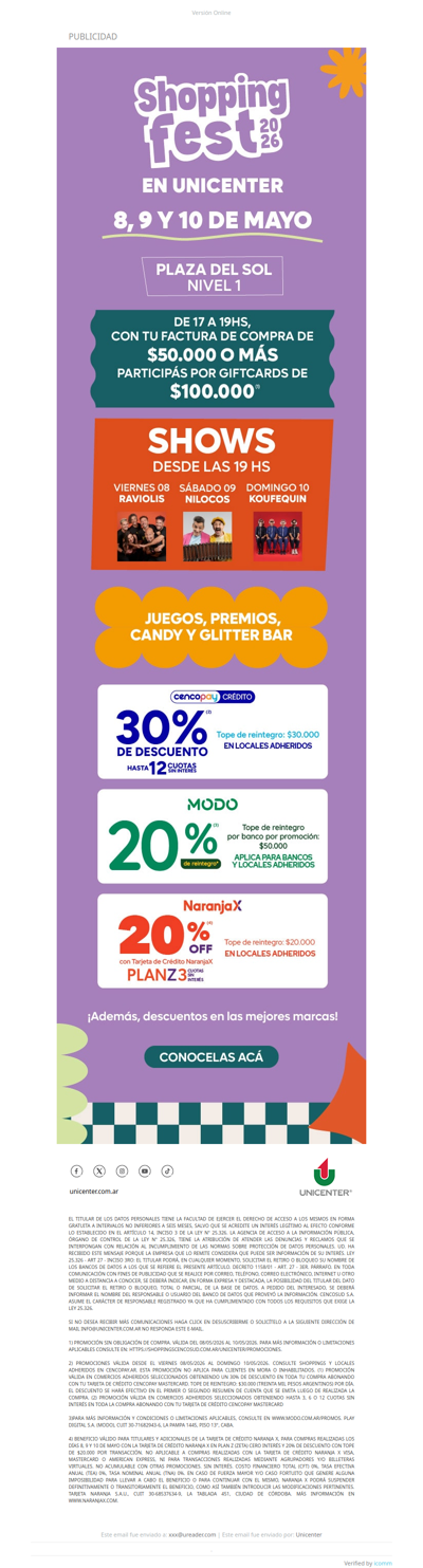 Shopping Fest ya está en Unicenter 🛍️✨