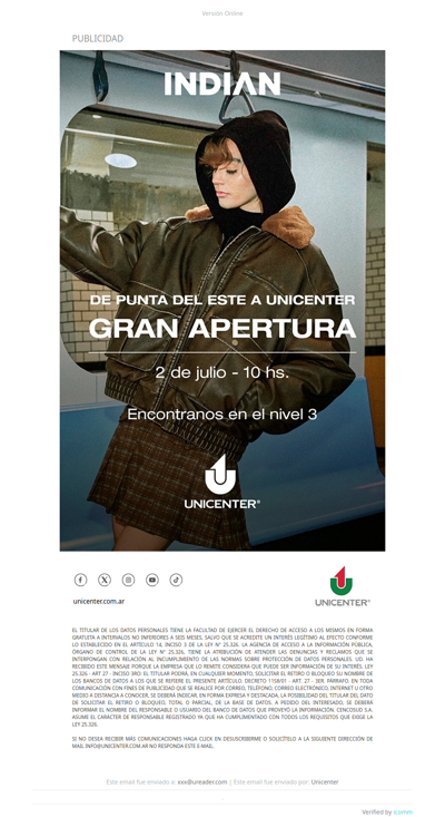 ¡Llegó Indian a Unicenter! 🎉