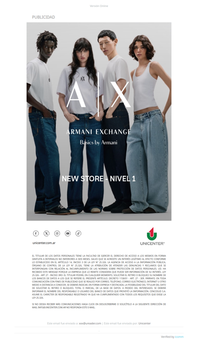 Armani Exchange llegó a Unicenter