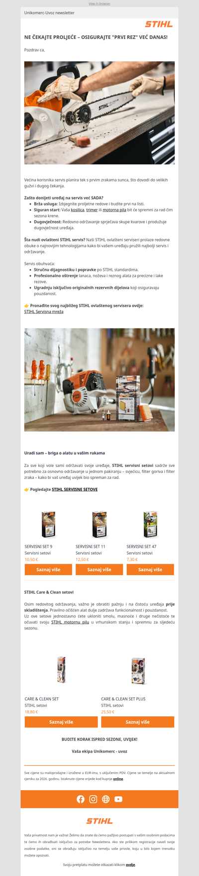 Izbjegnite gužve: Pripremite svoje STIHL uređaje na vrijeme!