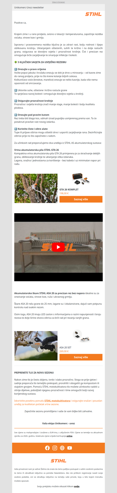 Odlazak zime označava početak rezidbe