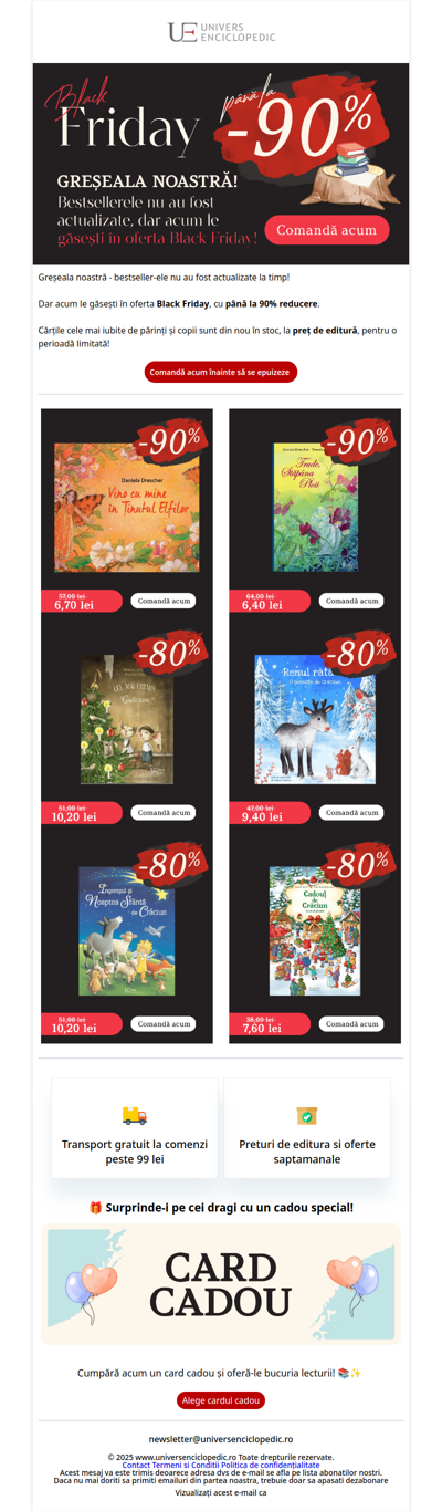 Corectăm greșeala: bestsellerele intră și ele în Black Friday!