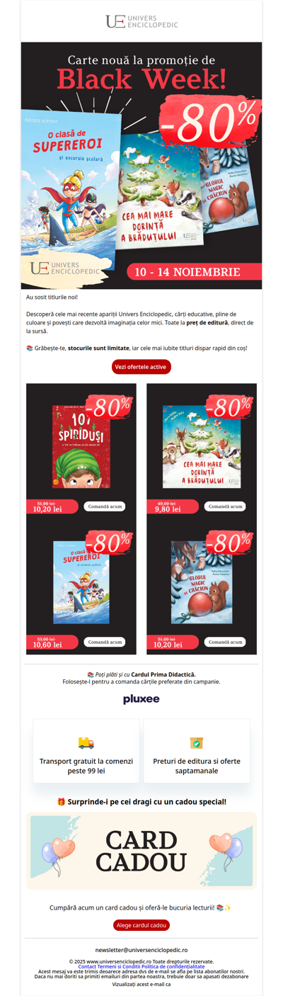 Cărți noi cu 80% Reducere📚