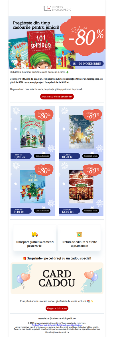 Titluri de Crăciun începând de la 9,80 lei