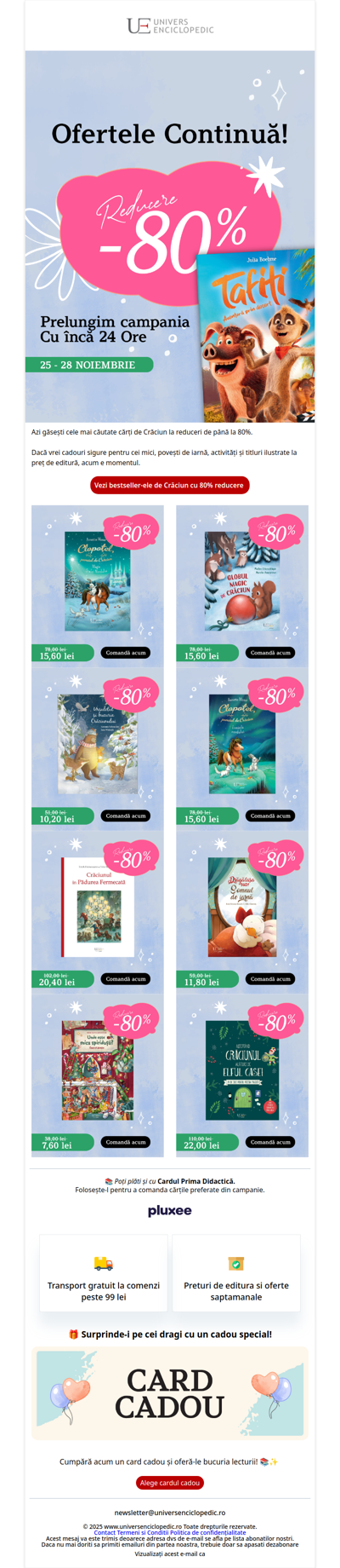 Cărți de Crăciun bestseller cu 80% reducere