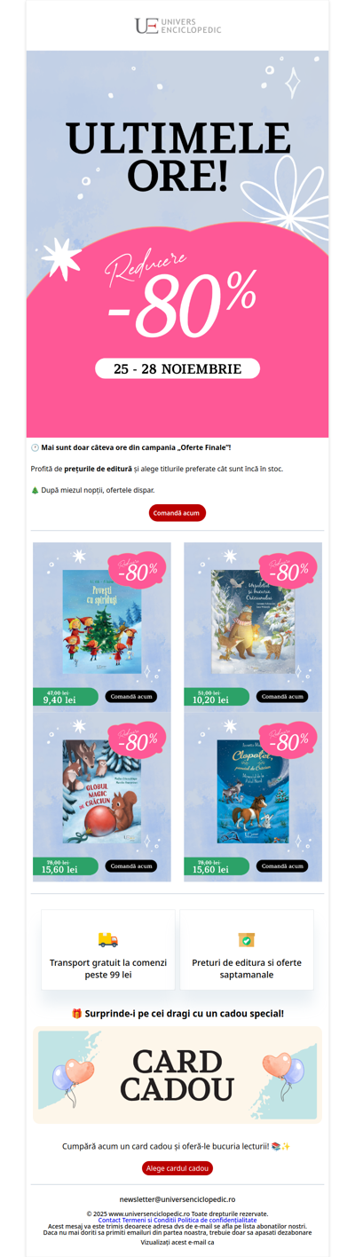 Ultimele ore cu 80% Reducere📚