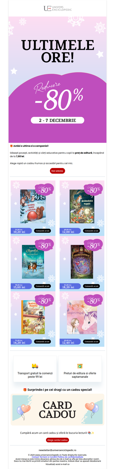 Ultimele ore – cadouri pentru cei mici