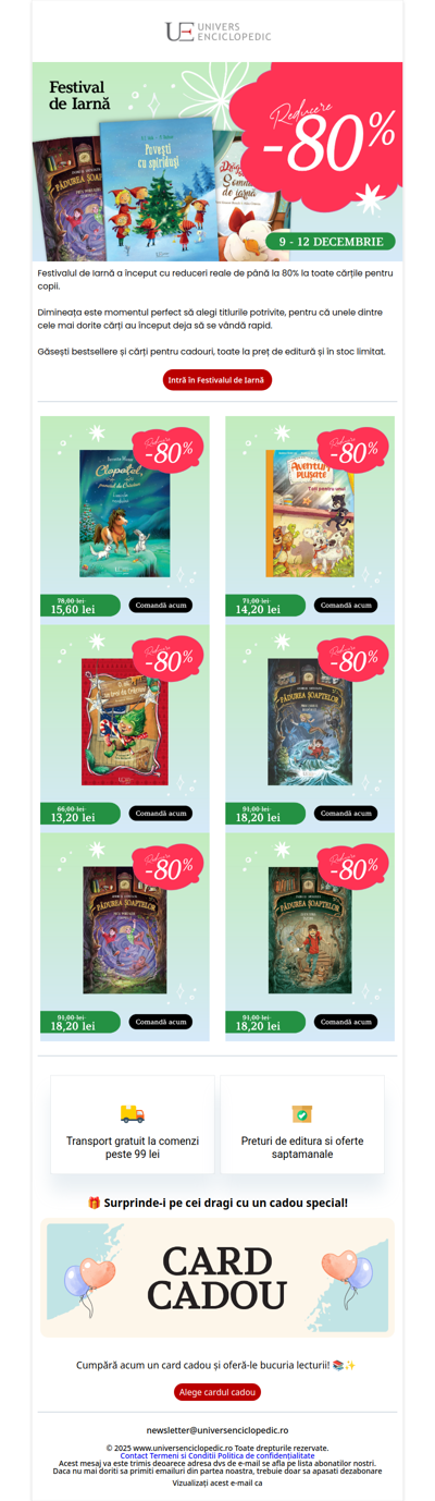 Festivalul de Iarnă e live – 80% reducere la cărțile pentru copii