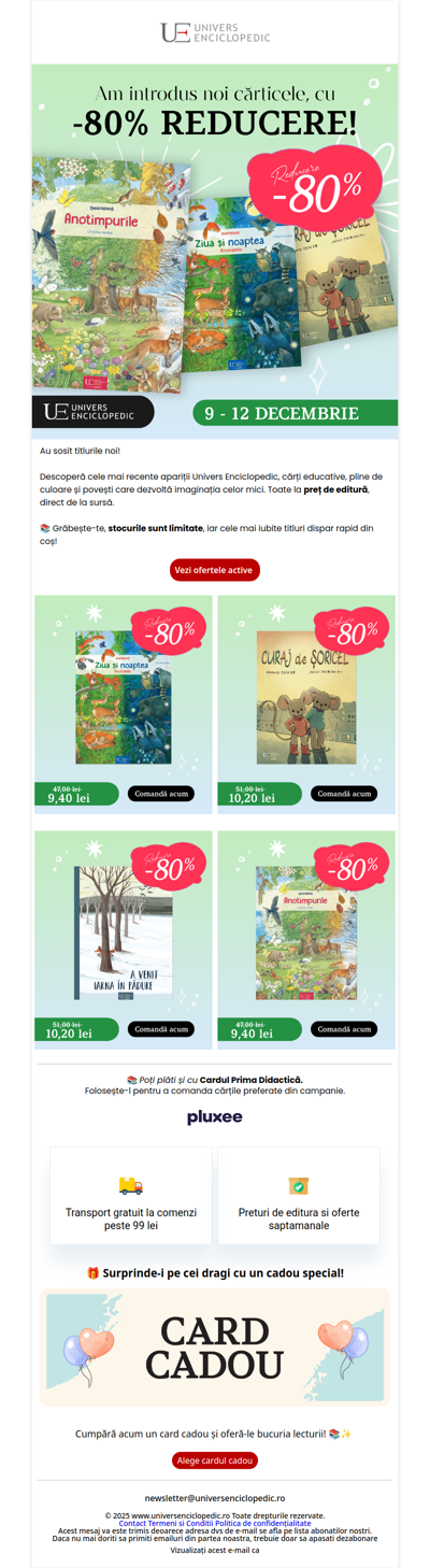 Cărți noi cu 80% Reducere📚